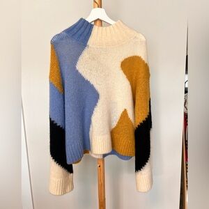 & Other Stories Los Angeles Atelier Colorblock Women's Wool Jumper Size S NWOT